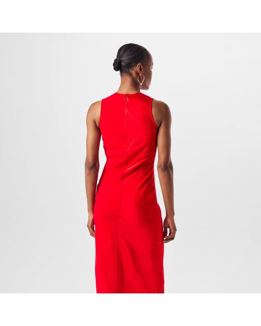 AMI Red Long Fluid Maxi Dress