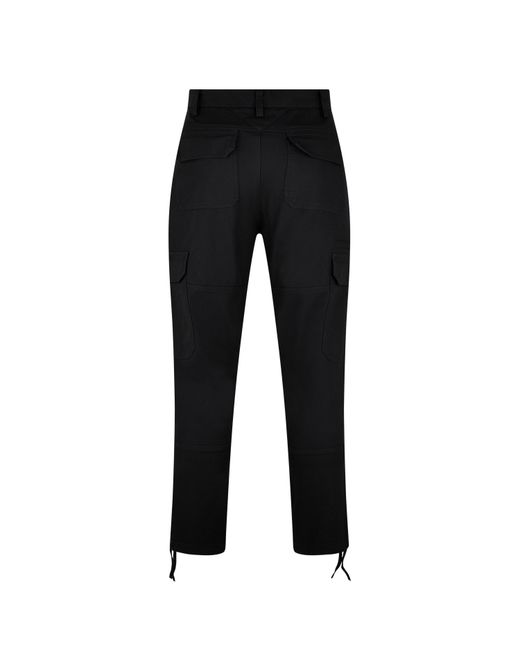 Represent Black Cotton Cargo Trousers for men