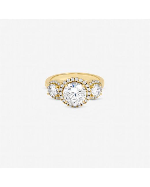 Jon Richard Metallic Plated Triple Stone Ring