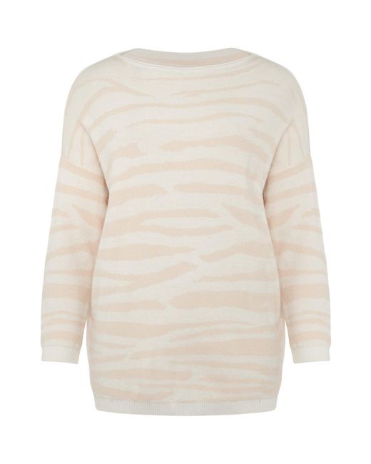 Phase Eight White Cida Zebra Jaquard Knit