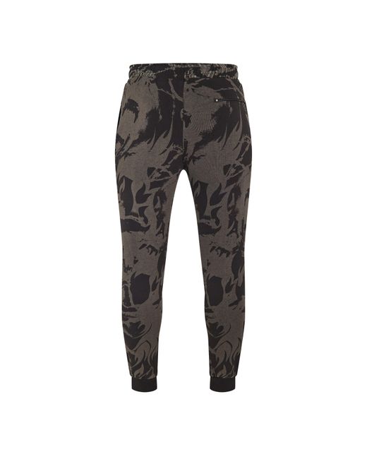 Criminal Damage Gray Abstract Jog Closed Hem Fleece Joggers for men