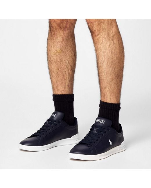 Polo Ralph Lauren Black Heritage Court Low-Top Trainers for men