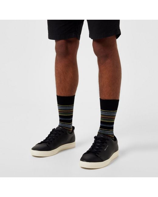 Paul Smith Black Lee Leather Low-Top Trainers for men