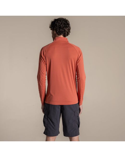 Craghoppers Red Nosilife Solar Shield+ Quick-Drying Half Zip Top for men
