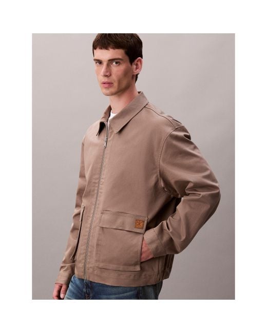 Calvin Klein Natural Ribbed Harrington Jacket for men