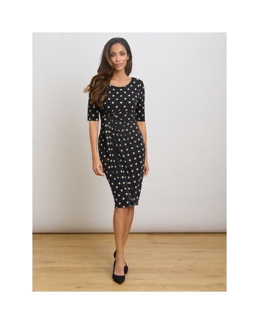 Gina Bacconi Black Harper Jersey Wrap Dress