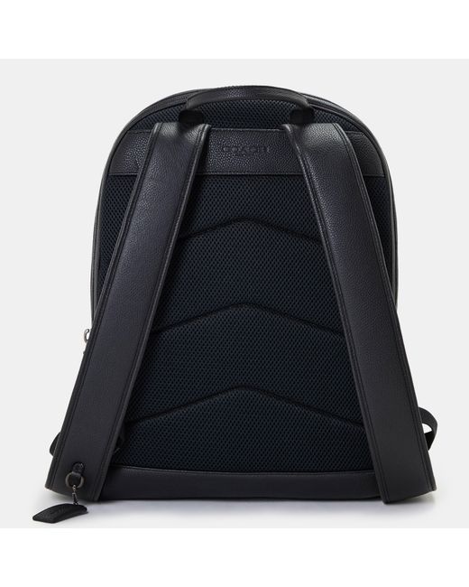 COACH Black Pebble Leather Backpack for men