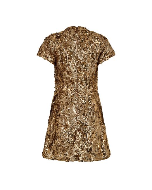 French Connection Brown Sequin Mesh Mini Dress