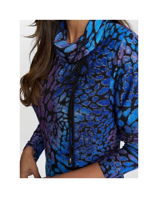Gina Bacconi Blue Aileen Abstract Print Dress