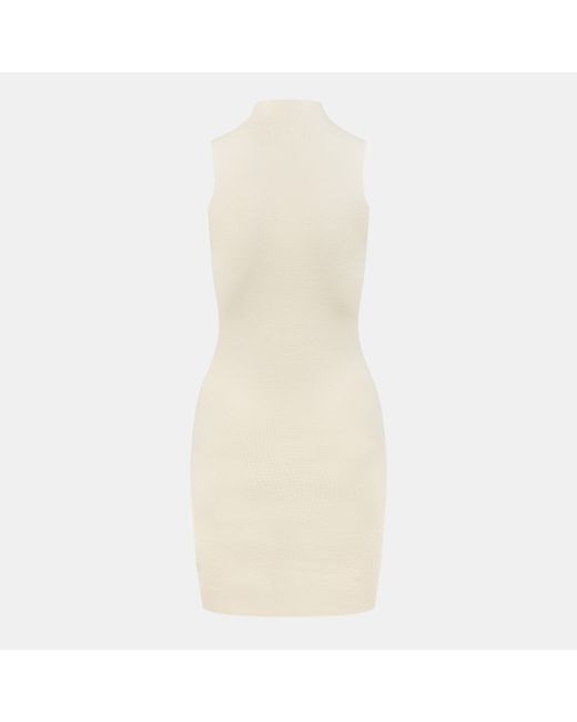 Jack Wills Natural High Neck Mini Knitted Jumper Dress