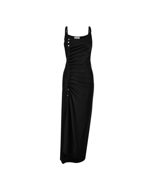Rabanne Black Draped Maxi Dress