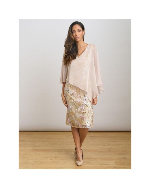 Gina Bacconi Natural Monroe Short Embroidered Dress