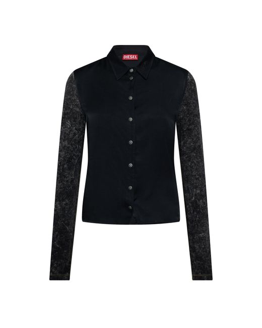 DIESEL Blue Long Sleeve Plain Shirt for men