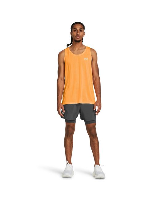 Under Armour Gray Ua Launch 2-In-1 5In Shorts for men