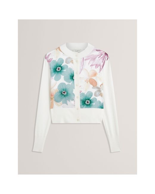 Ted Baker White Woven Cardigan