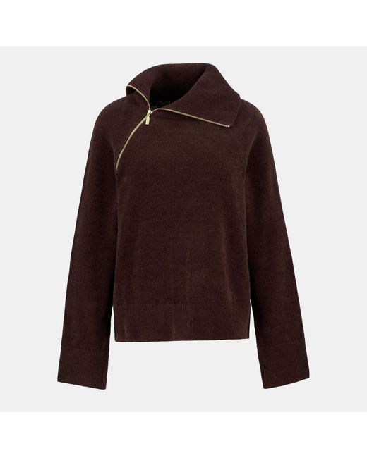 Barbour Brown Saskia Funnel-Neck Jumper