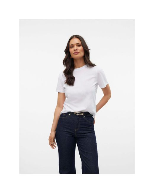 Vero Moda White Paulina Short Sleeve T-Shirt