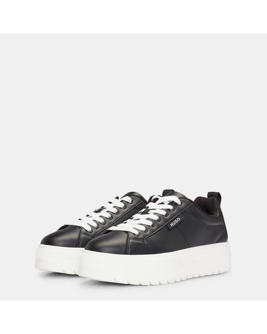 HUGO Black Lyssa Tenn Platform Trainers