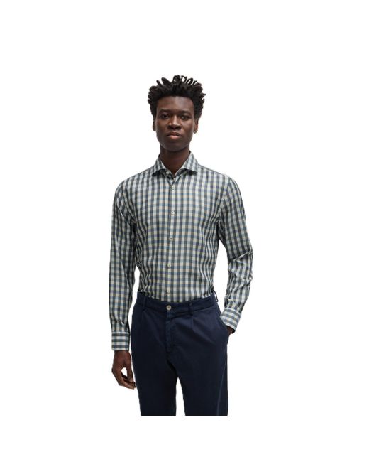 Boss Gray Long Sleeve Oxford Shirt for men
