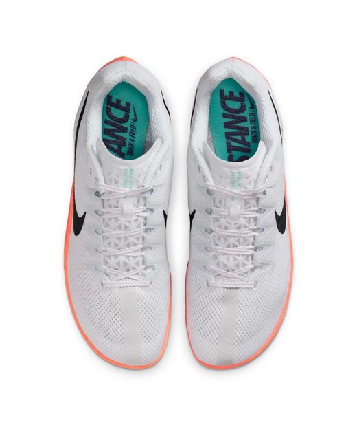 Nike White Zoom Rival Distance Track Running Spikes for men