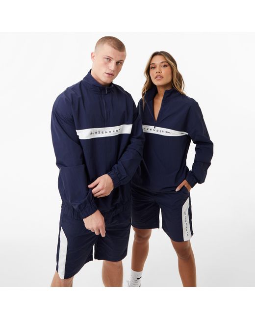 Slazenger 1881 Blue Ft. Aitch Contrast Half Zip Track Top