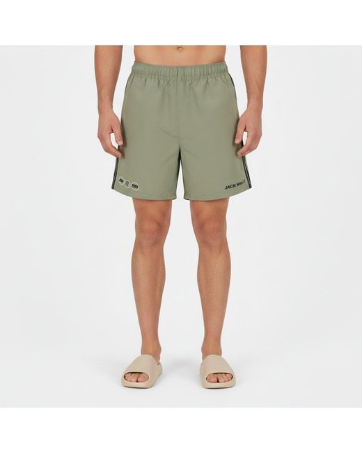 Jack Wills Green Side Stripe Swim Shorts for men