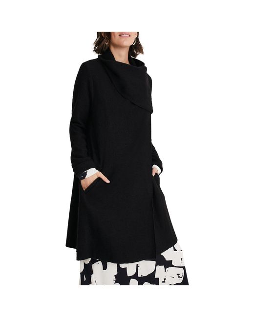 Phase Eight Black Bellona Wool Blend Wrap Around Coat