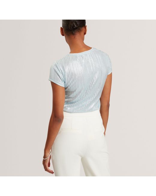 Ted Baker Gray Metallic Ss Tee