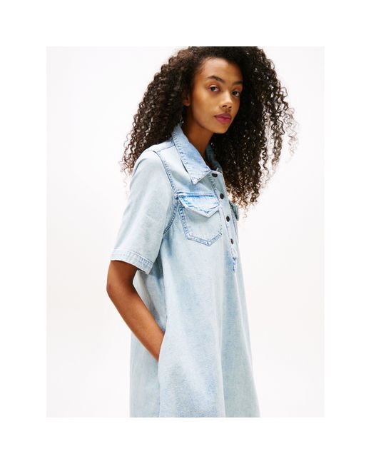 Tommy Hilfiger Blue Tj Denim A-Line Dress