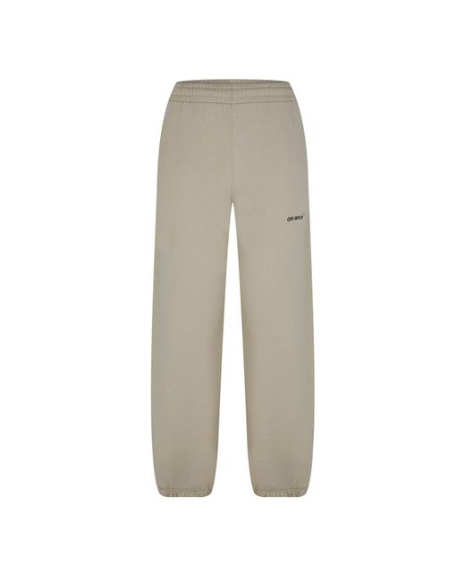 Off-White c/o Virgil Abloh Gray Caravaggio Diagonal Fleece Joggers for men