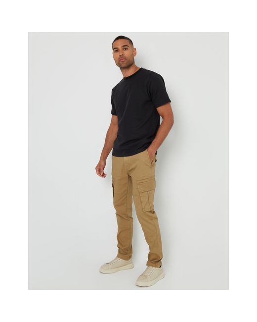 Threadbare Black Regular Fit Lynton T-Shirt for men