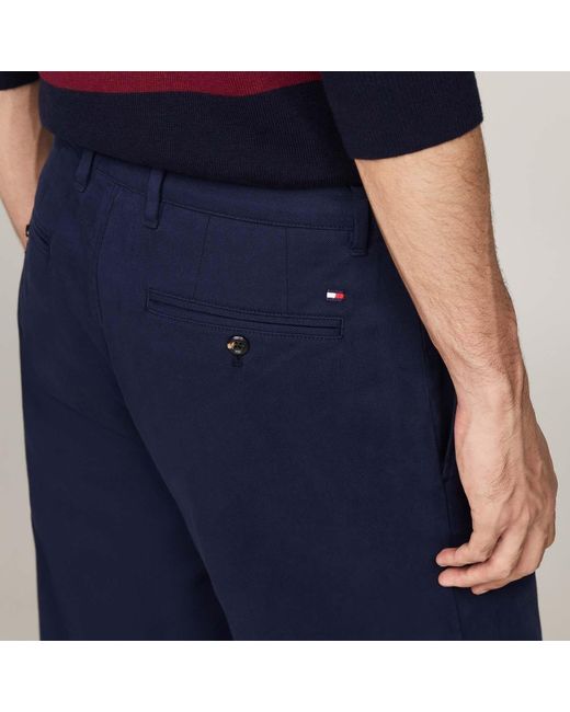 Tommy Hilfiger Blue Brushed Twill Tapered Chinos for men