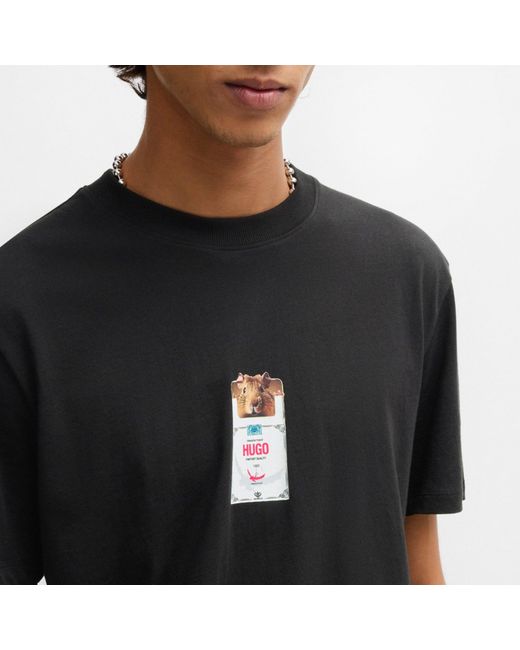 HUGO Black Regular Fit T-Shirt for men