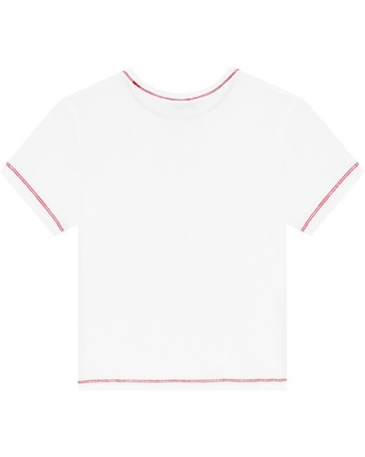 DIESEL White Dj Uftee-Maddie Crop T-Shirt