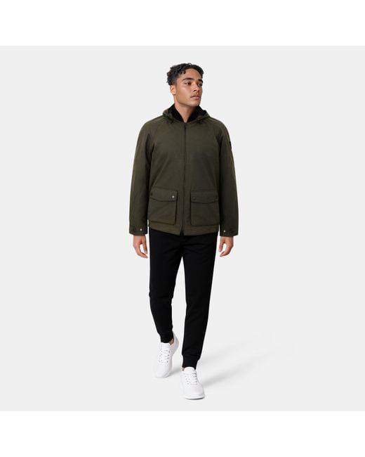 Lyle & Scott Green Wax Bomber Jacket for men