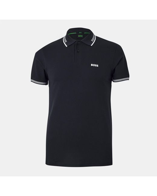 Boss Black Paul Contrast Striped Trim Short Sleeve Polo Shirt for men