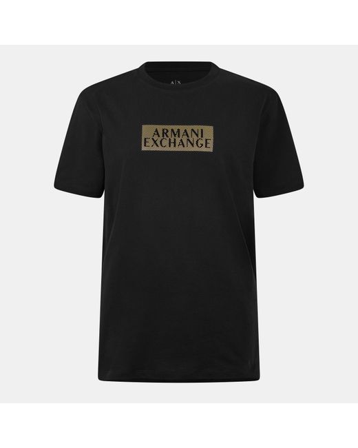 ARMANI EXCHANGE Black Regular Fit T-Shirt for men