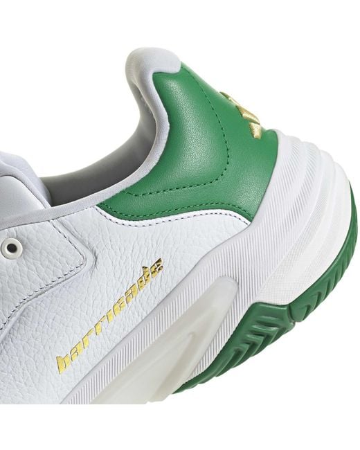 Adidas White Barricade 13 Leather Tennis Shoes for men