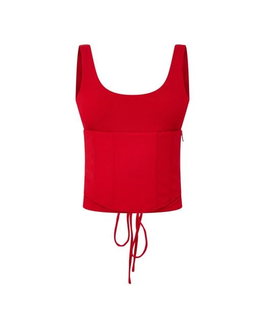 Mars the Label Red Sandra Scoop Vest Corset Top