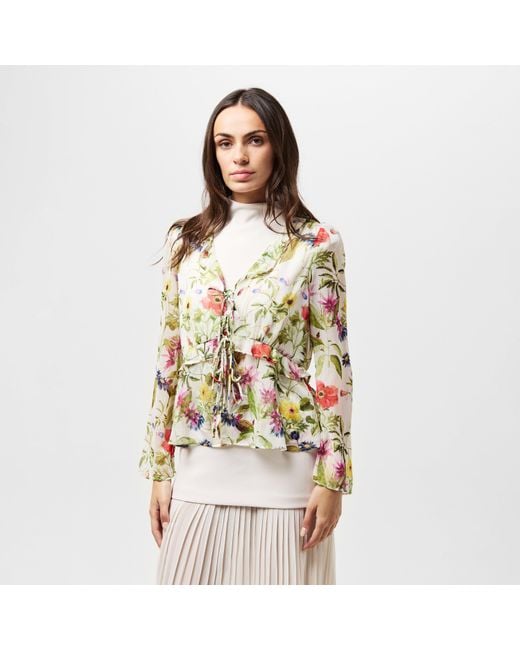 French Connection White Fc Monica Long-Sleeve Blouse