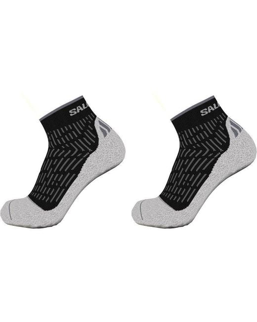 Salomon Black Ultra Quarter 2 Pack Running Socks for men