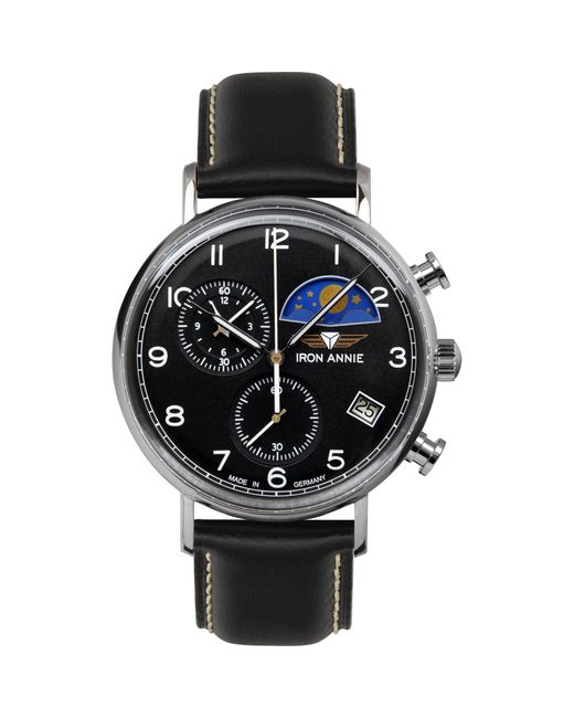 IRON ANNIE Black Amazonas Impression Stainless Steel Analogue Quartz Watch for men