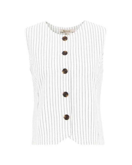 Barbour White Sleeveless Shirt