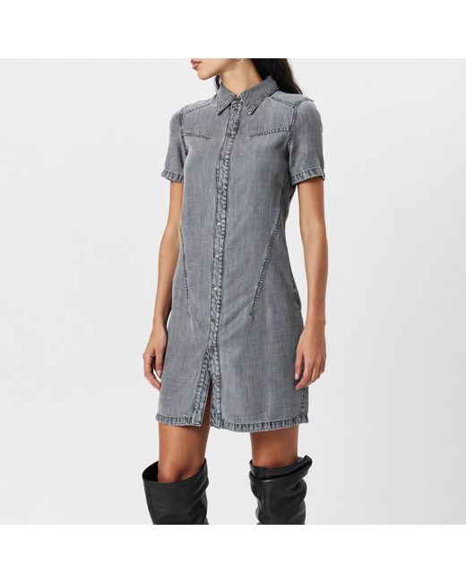 DIESEL Gray Short Sleeve Dress Shirt