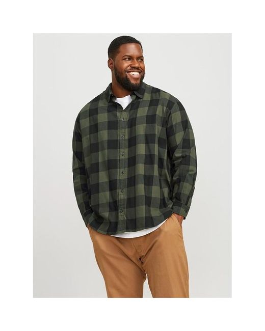 Jack & Jones Green Twill Shirt Plus Size for men