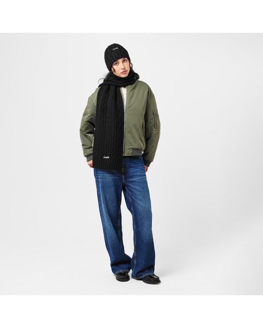 COACH Black Cable Knitted Wool Scarf