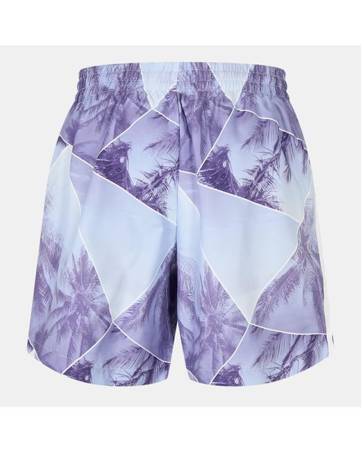 Adidas Originals Blue Palm Print Quick Drying Tailored Fit Swim Shorts for men