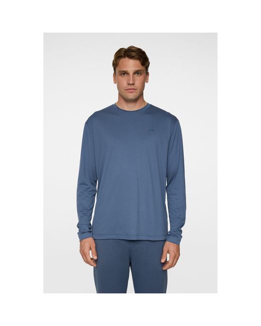 J.Lindeberg Blue Long-Sleeve T-Shirt for men