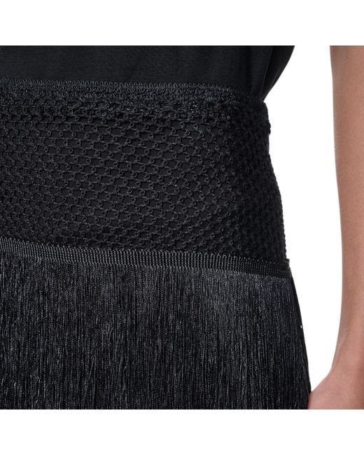 DKNY Black Fringe Mini Skirt