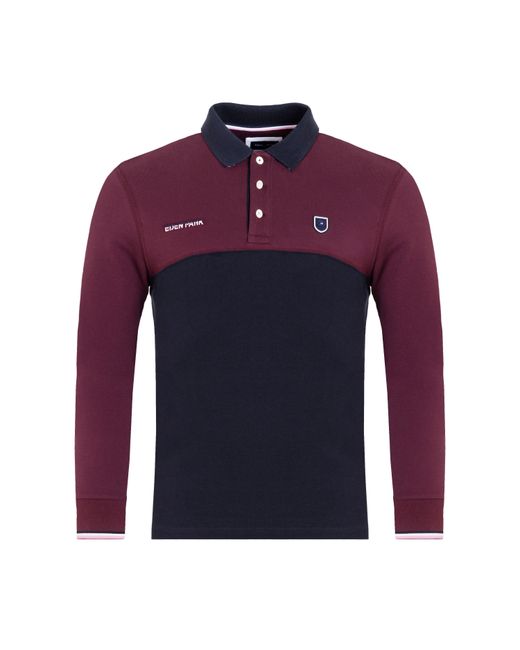Eden Park Purple Light Colourblock Polo Shirt for men